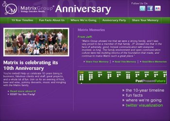 Matrix 10th Anniversary microsite