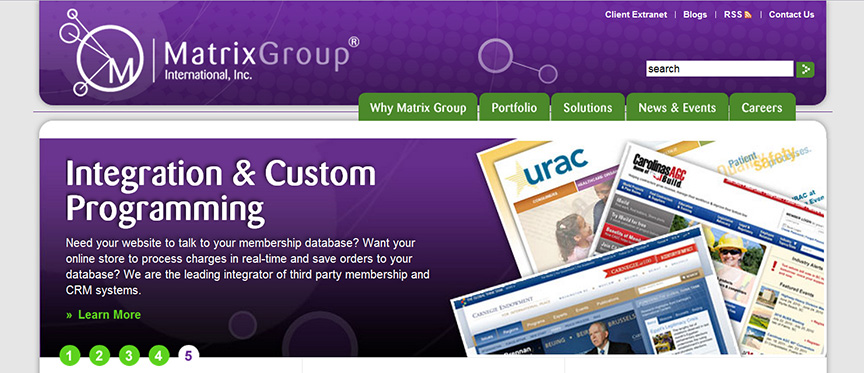 Matrix Group International home page