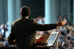 Pastor giving a sermon