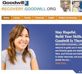 Goodwill Recovery microsite