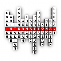 Crossword puzzle showing many languages