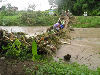 Photo of the GEH footbridge wiped out by Hurricane Haiyan