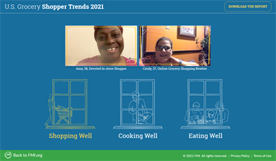 Screenshot of FMI U.S. Grocery Shopper Trends Report Campaign Website