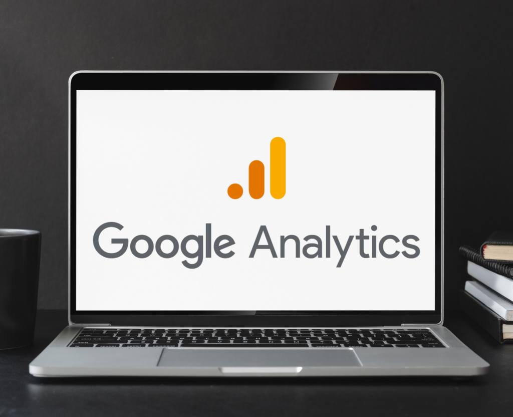 Google Analytics logo on laptop screen