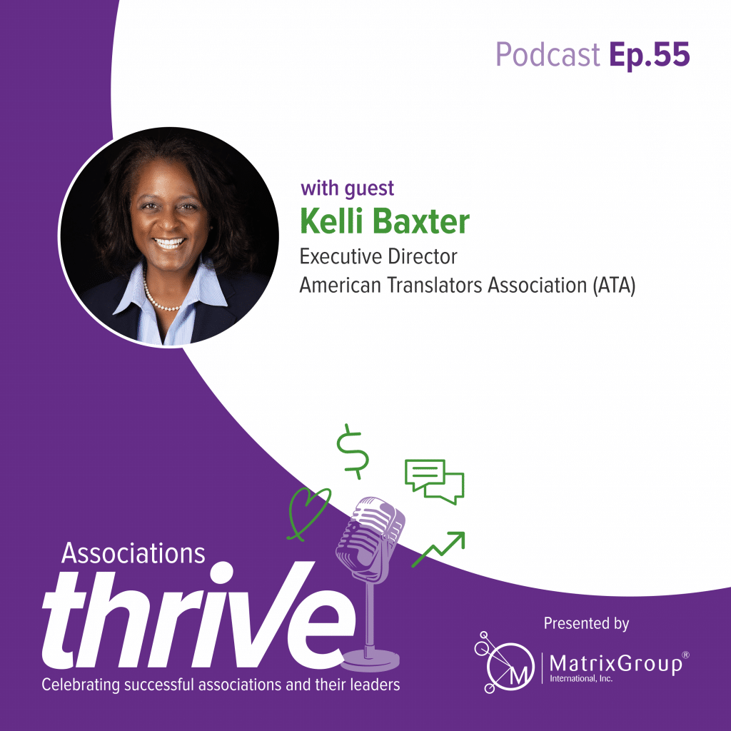 Associations Thrive Podcast Cover - Interview with Kelli Baxter Executive Director of ATA