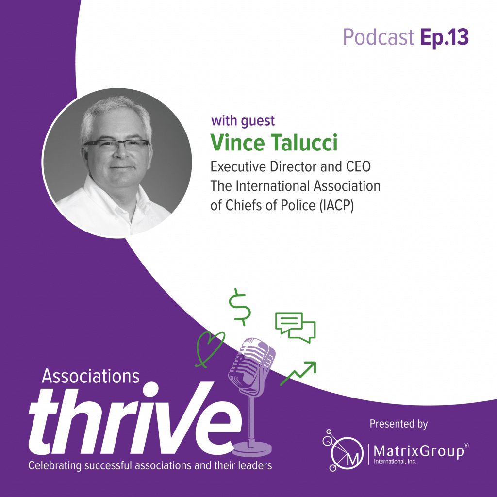 Associations Thrive episode 13 podcast cover, featuring Vince Talucci