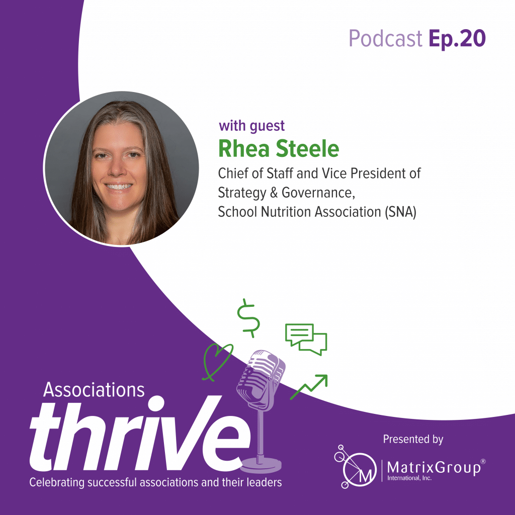 Associations Thrive episode 20 cover, featuring Rhea Steele